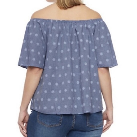 Polka Dot Off Shoulder Top - Picture 2 of 5
